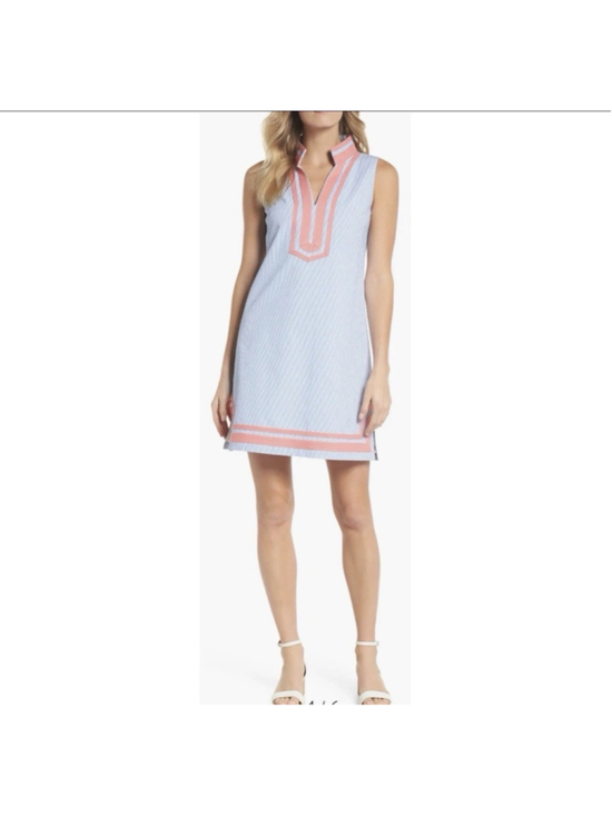 Eliza J Dresses & Skirts - ELIZA J Stripe Sleeveless Shift Mini Dress In Orange Sky Size 12 Beach Summer